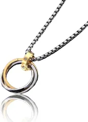 Amelia Miifa ネックレス メンズ ステンレス 316L リングネックレス ペンダント アクセサリー 金属アレルギー対応 ジルコニア プレゼント ゴールド
