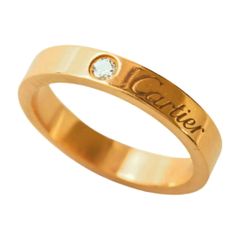 カルティエ Cartier エングレーブド 1P ダイヤモンドリング 指輪  K18YG 750 3.4g 6号 #46 ピンクゴールド レディース F-YA1003