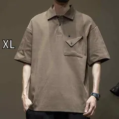 [XL]秋冬 コーデ メンズ  服 シンプル ファッション オシャレ 大人 かっこいい 大きいサイズ ストリート 紳士服 アメカジ 半袖 ポロシャツ 通勤ウェア T シャツ ポケット トップス 