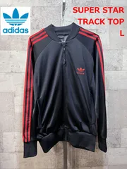 00'S アディダス オリジナルス スーパースタートラックトップ 黒赤 L メンズ ジャージ ジャケット adidas ブラック レッド SUPERSTAR TRACKTOP Y2K