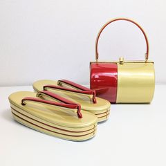 和装用赤黒サンダルとバッグセット - メルカリ