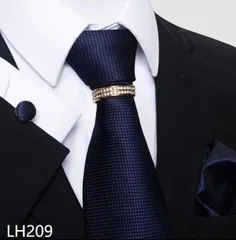 発表会 ネイビー ネクタイ　ネクタイ　リング　ネクタイ　ポケットチーフ　カフスボタン　4点　セット　結婚式　イベント　パーティー　卒業式　入学式　入社式　父の日　七五三祝い　ビジネス　スーツ　格安　ネイビー色　紺色　細かい　格子柄　チェック柄