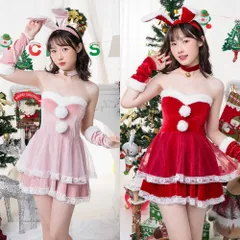 セット 新年 サンタ コスプレ セクシー 兎 兎耳 うさぎ ウサギ カチューシャ クリスマス コスプレ サンタコス 大人 コスチューム レディース 可愛い サンタクロース クリスマスコスチューム ミニスカサンタ 余興 超セクシー