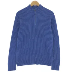 古着 00年代 ランズエンド LAND’S END リブ編み コットンニットハーフジップセーター メンズM相当/eaa489003