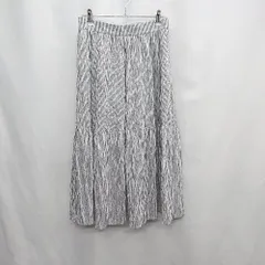 ◇ Θ IENA イエナ 柄あり 膝下丈 フレア スカート サイズ36 ブラック　ホワイト系 レディース E  【1505130011791】