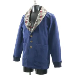 新品 エイチビー ノスタルジックインディゴジャケット  M HB ショールカーディガン ネイティブブランケット青 メンズ 【200222】