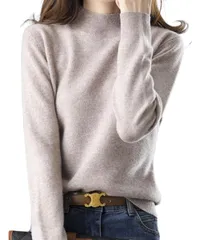 [Dep Club] シンプリストが選ぶ セーター レディース ゆったり ニット シンプル クルーネック トップス カットソー 薄手 軽量 長袖 無地 丸首 大きいサイズ 春 秋 冬 春秋 春服 服 (JP, アルファベット, XL, カ [カーキ] [XL]