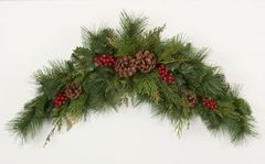 ベリースワッグ 造花　クリスマスリース　横型スワッグ 1851D