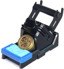 新品 YIHUAＸ‐２ はんだこて台 はんだこてホルダー こて先クリーナー2種類付き（クリーリングワイヤー＆スポンジ） はんだリール台付き エッジカバー 5つのこて先収納穴 耐熱で多機能はんだこて台