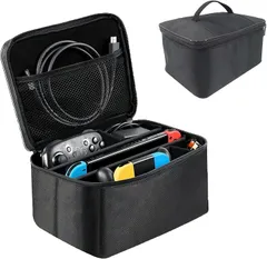 Krovat Switch ケース 有機EL 周辺機器をまとめて収納 スイッチケース ニンテンドースイッチ oled 持ち運び アクセサリー 大容量(黒)