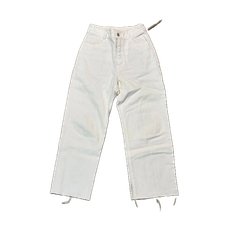 カスタネ　カットオフ ワイドパンツ　size0 白　切りっぱなし　古着　ズボン