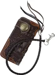 新品 GODANE クロコダイル 長財布 レザー チェーンウォレット バイカー GODANE - 【希少+美品】GODANE ゴダン クロコダイル バイカーズ