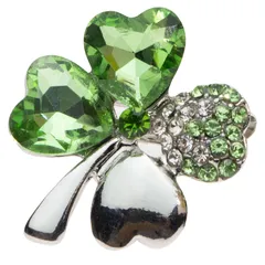 ブローチ おしゃれ ブローチピン お洒落 ブローチ 合金 四つ葉のクローバー クリスタル ピンバッジ  胸元 ジュエリー レディース アクセサリー 卒業式 入学式  結婚式 新婦 記念日 パーティー フォーマル 24mm