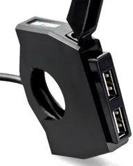 【ラスト1点】USB電源 合計5V/4.8A ブレーキスイッチ接続 バイク用 メインキー連動 取付幅13.5mm スレンダーUSB-A デイトナ(Daytona) 2ポート 98438