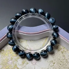 絶賛 EU製★ブルータイガーアイ★猫目 パワーストーン ブレスレット 天然石 きれいめ 成功 幸運 ギフト プレゼント2 約10.1-10.4mm ZB7521