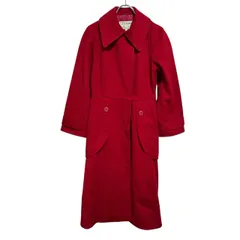 ジュンアシダ★ラマ混ウールコートM Monotory] 黒 チェスターコート メンズ 冬 ダブルブレスト ロング