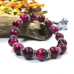 パワーストーン　ブレスレット　ピンクタイガーアイ　12mm （ピンク）メンズ・レディース　男性・女性　数珠ブレス　開運  [1]