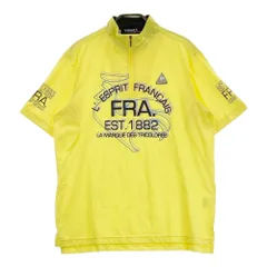 サイズ：M LE COQ GOLF ルコックゴルフ  ハーフジップ 半袖Tシャツ 総柄 イエロー系 [240101473017] ゴルフウェア メンズ ストスト