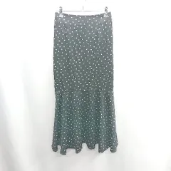 ◇ Θ Φ NOSTALGIA アンドドットノスタルジア ドット柄 ロング フレア スカート サイズM ブラック系 レディース E  【1410290012109】