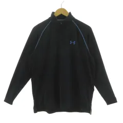 アンダーアーマー UNDER ARMOUR シャツ MBC08075 ハイネック ハーフジップ 長袖 ロゴ刺繍 裏起毛 ブラック 黒 ブルー 青 MD