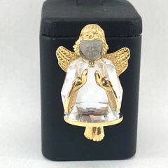【美品】スワロフスキー クリスタル エンジェル ブローチ 天使 GP