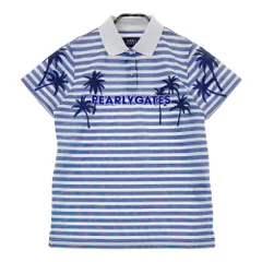 サイズ：1 PEARLY GATES パーリーゲイツ  半袖ポロシャツ ボーダー柄 ホワイト系 [240101433065] ゴルフウェア レディース ストスト