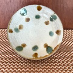 5寸皿  （やちむん焼き）水玉 ①