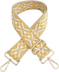 Purroo ショルダーストラップ バッグ用 太め ショルダーベルト 後付け 単品 ショルダー紐 付け替え 調節可能(イエロー)