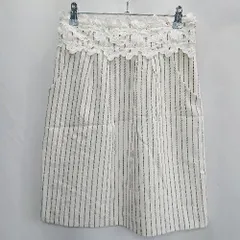 ◇ ⊂ PROPORTION BODY DRESSING ストライプ柄 膝丈 タイト スカート サイズ3 アイボリー レディース E  【1501230018906】