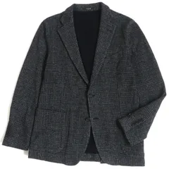 未使用品▼MACKINTOSH マッキントッシュ NEW BRIDGE / FLEX JERSEY チェック柄 ロゴ入ボタン シングルジャケット 黒 94-80-175 40R 正規品のサムネイル