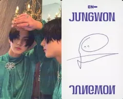 【中古】コレクションカード(男性) [ホロ仕様]：ENHYPEN/ジョンウォン(JUNGWON)/裏面印刷サイン入り(文字紫)/ENHYPEN 1st Studio Album『DIMENSION ： DILEMMA』(SCYLLA Ver.)特典ホログラムフ