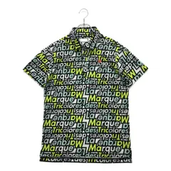 中古 メンズ ルコックスポルティフ le coq sportif 長袖ポロシャツ M  黒×白×緑系 総柄