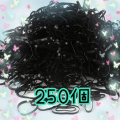 キッズ ヘアゴム(大)250個 ブラック 黒 大量