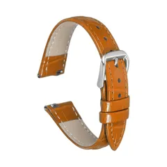 uxcell クイックリリース本物 レザーウォッチバンド17mmエンボス加工レザーウォッチストラップ交換用メンズレディース用 コーヒー