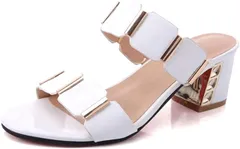 [ジョセファ ロレーヌ] サンダル メタリック ストラップ ミディアム ヒール レディース ミュール パンプス シューズ 靴 くつ ビーチ 夏 カワイイ ブランド 室内 スリッパ スポーツ 人気 リボン 大きい サイズ ファッション 可愛い アウトドア カカ 