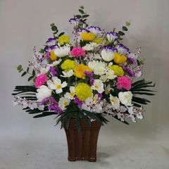 造花仏花アレンジ(BTU7) 1対 （法要、仏壇の御供〉 光触媒コーティング  