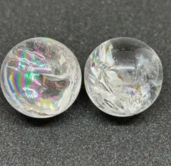 【ヒマラヤ産】虹が輝く❗️アイリスクォーツ スフィア✨ 大20ミリ 2個セット 天然石 水晶 丸玉