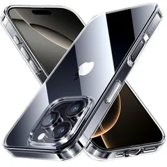 NIMASO iPhone 16 Pro 用 ケース クリア 黄変防止 耐衝撃 米軍MIL規格 SGS認証 PC背面 いPhone 16 Pro 対応 傷つけ防止 超薄型 軽量 ワイヤレス充電対応 ストラップホール付き アイフォン 16 プロ 対応 （6. 0