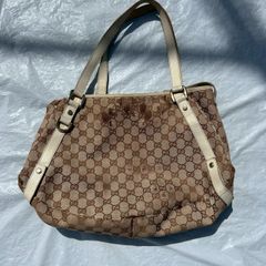オールドGUCCI アビー GGキャンバス トートバッグ ピンク 130736