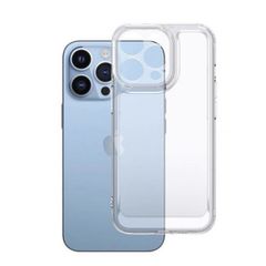 透明 スマホケース IPhone 15 Pro 専用 ストラップホルダー・ガラスフィルム付 ◇クリアソフトカバー シリコン