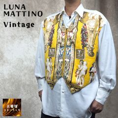 希少 90's LUNA MATTINO ルナ・マティーノ ベストドッキング長袖シャツ ヴィンテージ 総柄 日本製