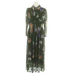 ダイアグラム グレースコンチネンタル Diagram GRACE CONTINENTAL 23AW チュールプリントシャツワンピース ロング 長袖 S カーキ マルチカラー /MF ■OS