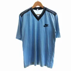 ナイキ NIKE ヴィンテージ 80's 紺タグ Tシャツ 半袖 Vネック L 水色 ■SM3 /EE