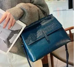 高級　本牛革 トートバッグ 　斜めがけ　ショルダーバッグ 　2WAY 本革 上品　クロコダイル型押しレディース  通勤バッグ 弁当 収納 通勤レザー