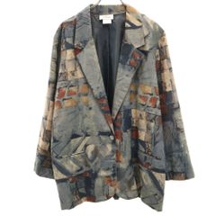 ポールスミス ジャケット 春夏 ベージュ ブルー 総柄 七分袖 綿 洗える 