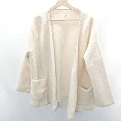 ◇ ⊇ URBAN RESEARCH DOORS アーバン リサーチ ドアーズ ウール素材　ニット素材 長袖 ボアジャケット サイズM アイボリー系 レディース E  【1410100010349】