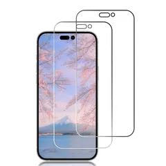 【在庫処分】液晶保護フィルムfor iphone iphone 14 Pro Pro 用のケース Pro 強化保護ガラス 14 硬度9H 14 衝撃吸収 iphone 透過率高 用のフィルム 指紋防止 for 自動吸着 用のガラスフィルム 防塵 【二枚入り】F