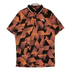 サイズ：M PUMA GOLF プーマゴルフ  半袖ポロシャツ 総柄 オレンジ系 [240101444868] ゴルフウェア メンズ ストスト