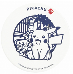 ポケモン　切り絵　陶製吸水コースター（ピカチュウ）