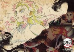 【中古】マグカップ・湯のみ 煉獄杏寿郎(左向き/笑み) 紙製ランチョンマット 「テレビアニメ 鬼滅の刃 無限列車編×ufotable Cafe×マチアソビCAFE」 フード・デザートメニュー注文特典